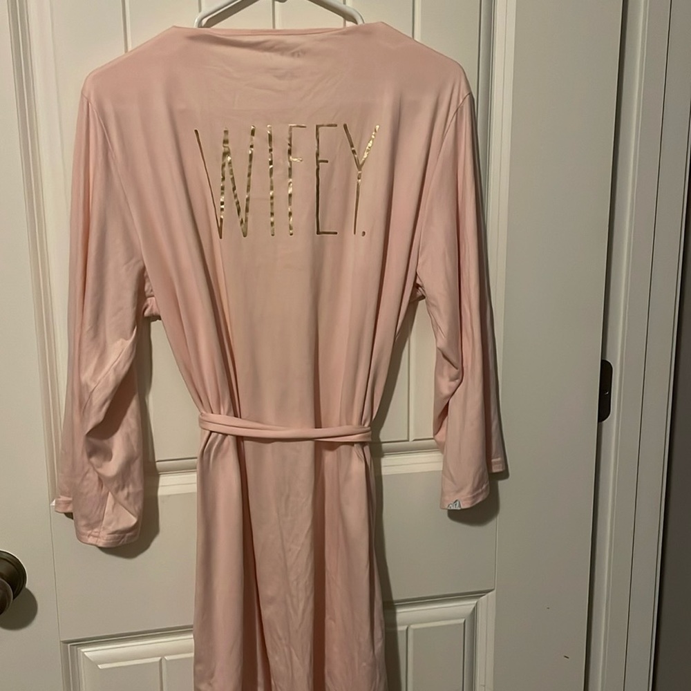Rae Dunn wifey robe established 2022 pink soft